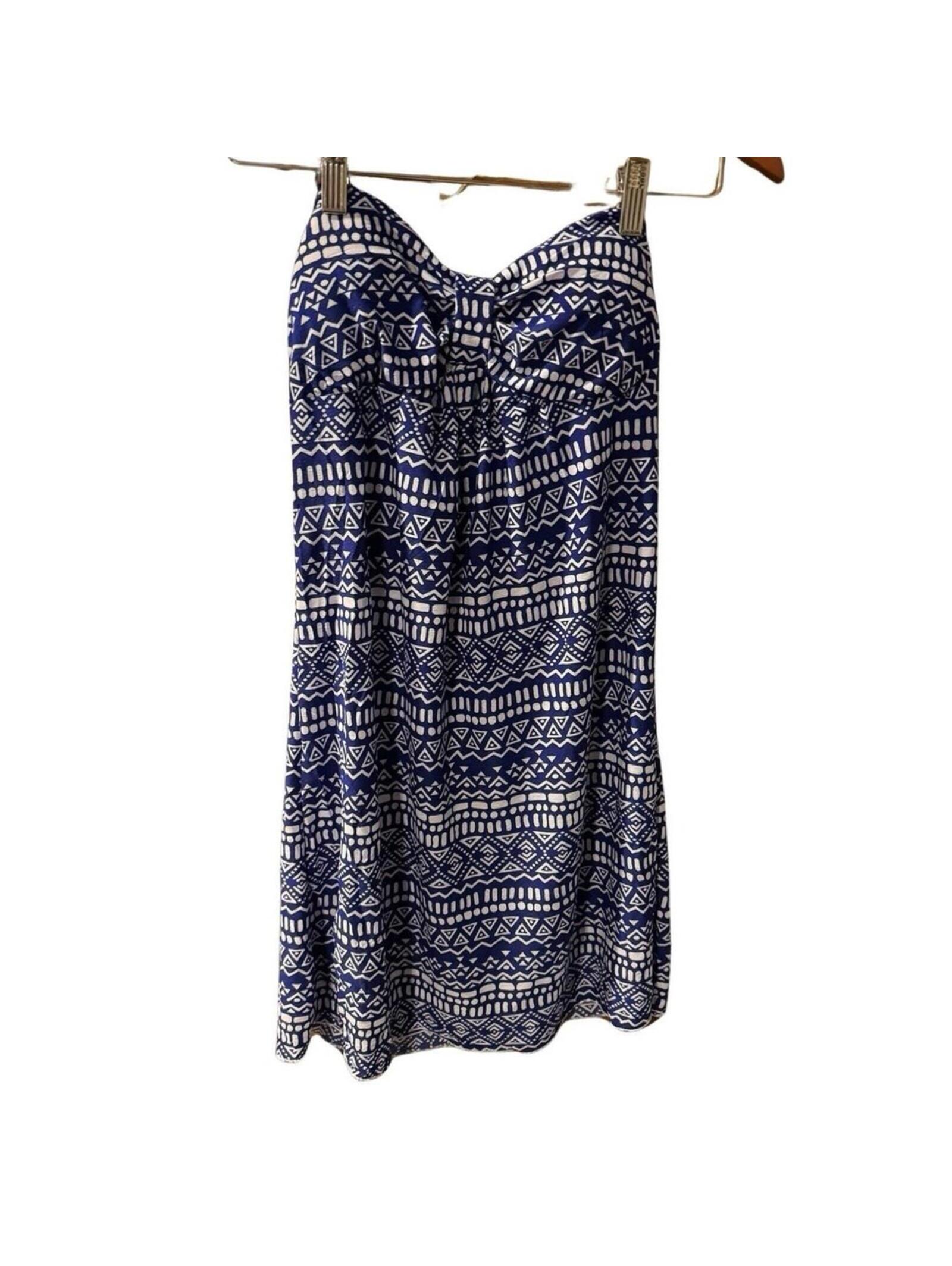 Raya Sun Women's Dress Strapless Blue M Medium Tie Dye Swim Cover Up